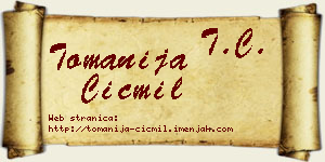 Tomanija Cicmil vizit kartica